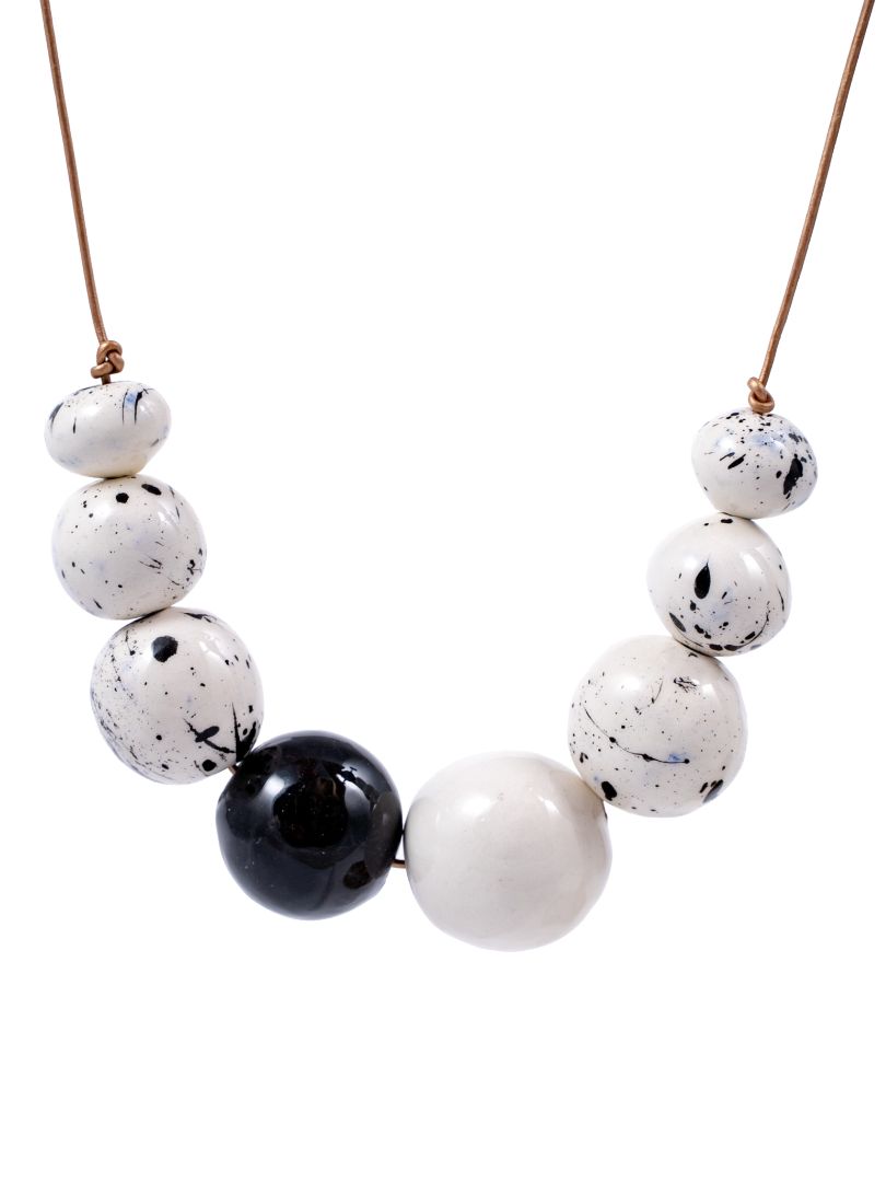 Χειροποίητο κολιέ απο πηλό μοντέλο "Luna"